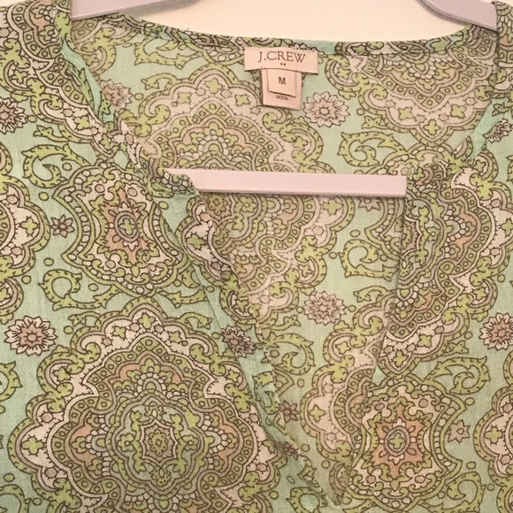 J Crew Paisley Cotton Gauze Tunic Top SZ M N10 - Picture 2 of 5